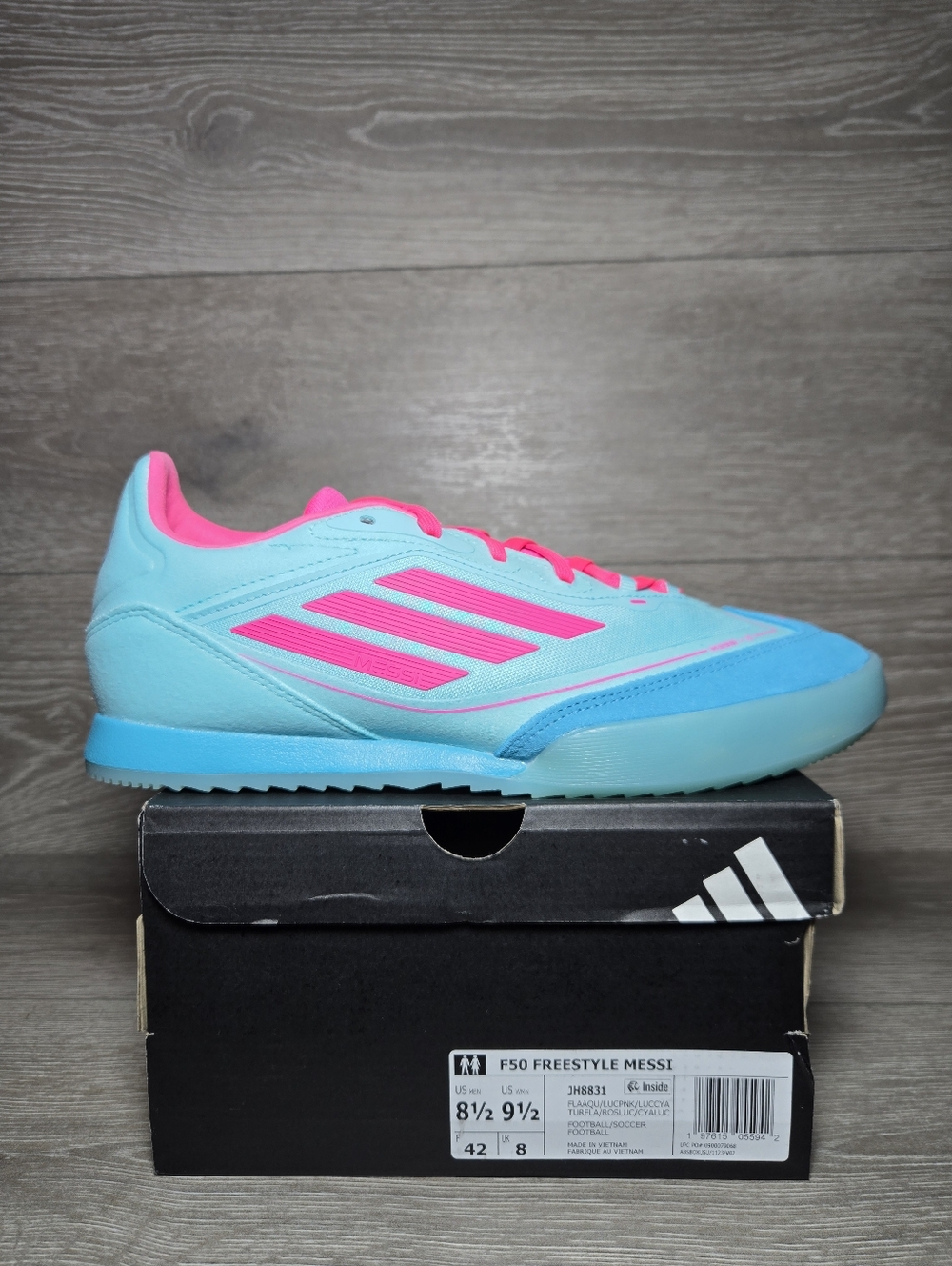 Adidas  F50 Freestyle Messi Shoes Mens Size 8.5 / Womens Size 9.5 Blue Pink NEW